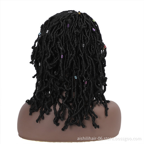 wholesale heat resistant Butterfly Locs Crochet wigs twisted braided wigs for black women Long and medium synthetic hair wigs